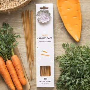 Carrot Cake Incense Stick Gift Set With Daisy Holder