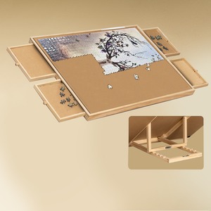 1000 Pcs Jigsaw Puzzle Table Easel With Tilting Rack 4 Drawers