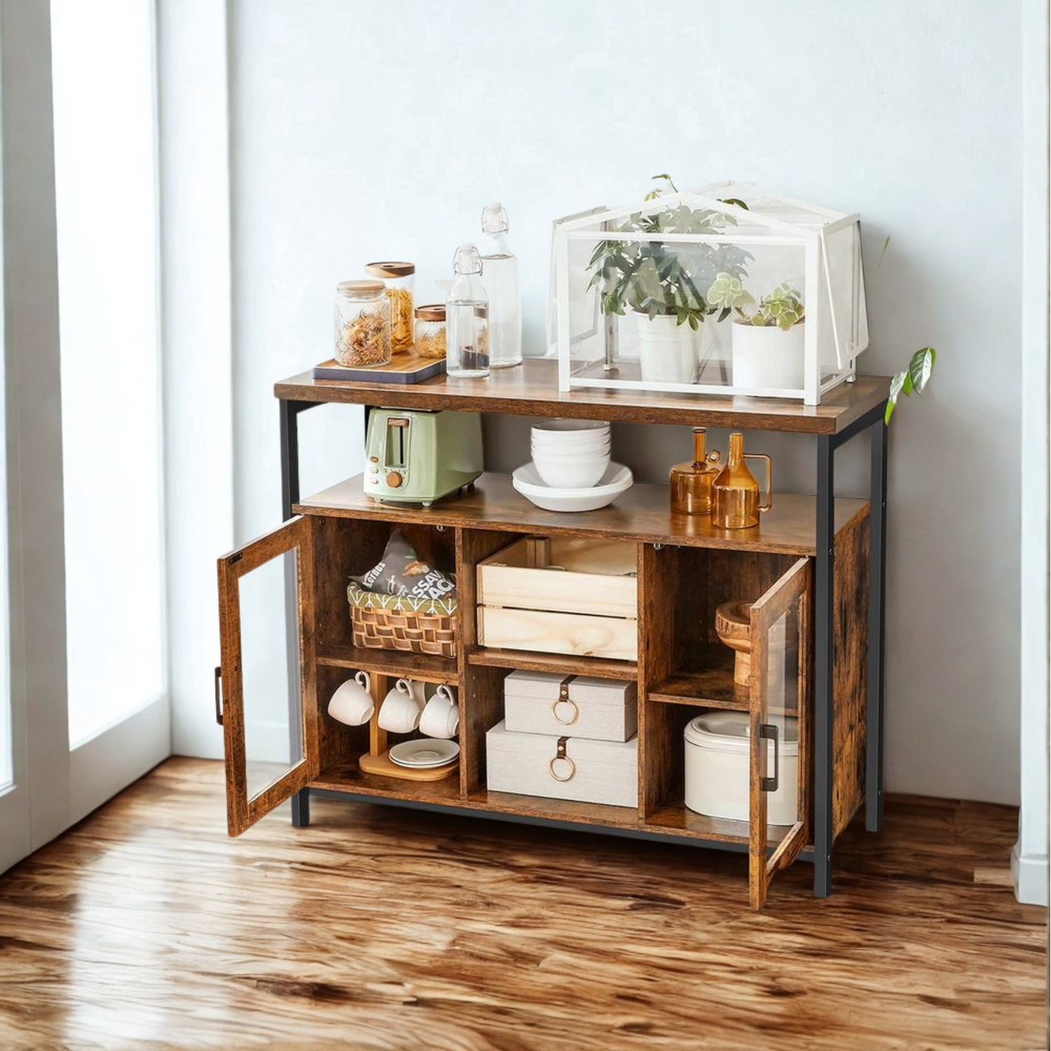 Industrial Multi-purpose Sideboard - Rustic Brown