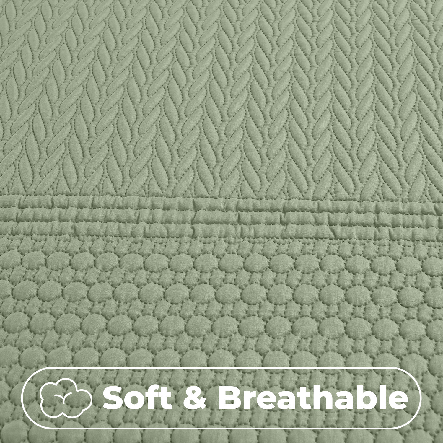 3d Embossed Allover Pattern Duvet Set - Sage King