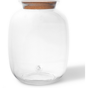 Decorative Keg Shape Glass Terrarium Vase with Cork Lid