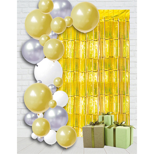 Shimmer Tinsel Curtain, 2M x 1M Gold