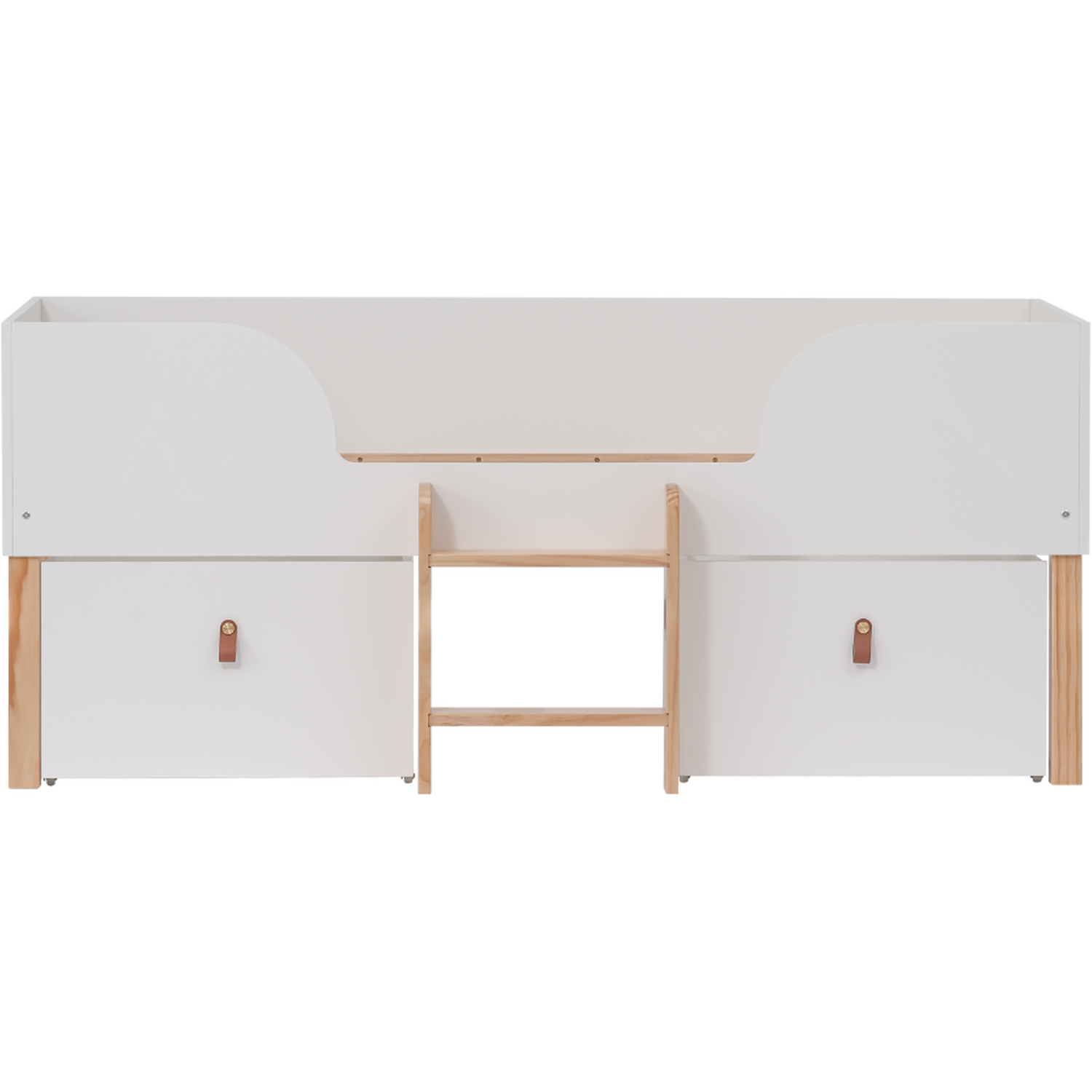 Arvid Kids Cabin Bed Captains Shorty Low Midsleeper With Storage - White
