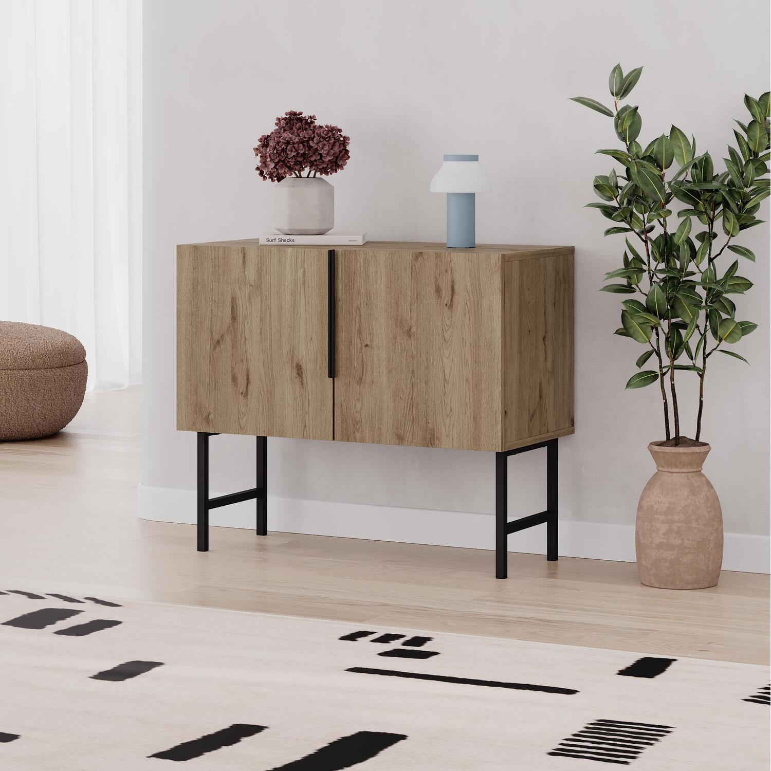 Decortie Modern Tona Sideboard Cabinet with 2 Soft-Close Doors - Natural Oak