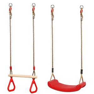 Garden Swing Set with Trapeze Bar  Rope Seat for Kids