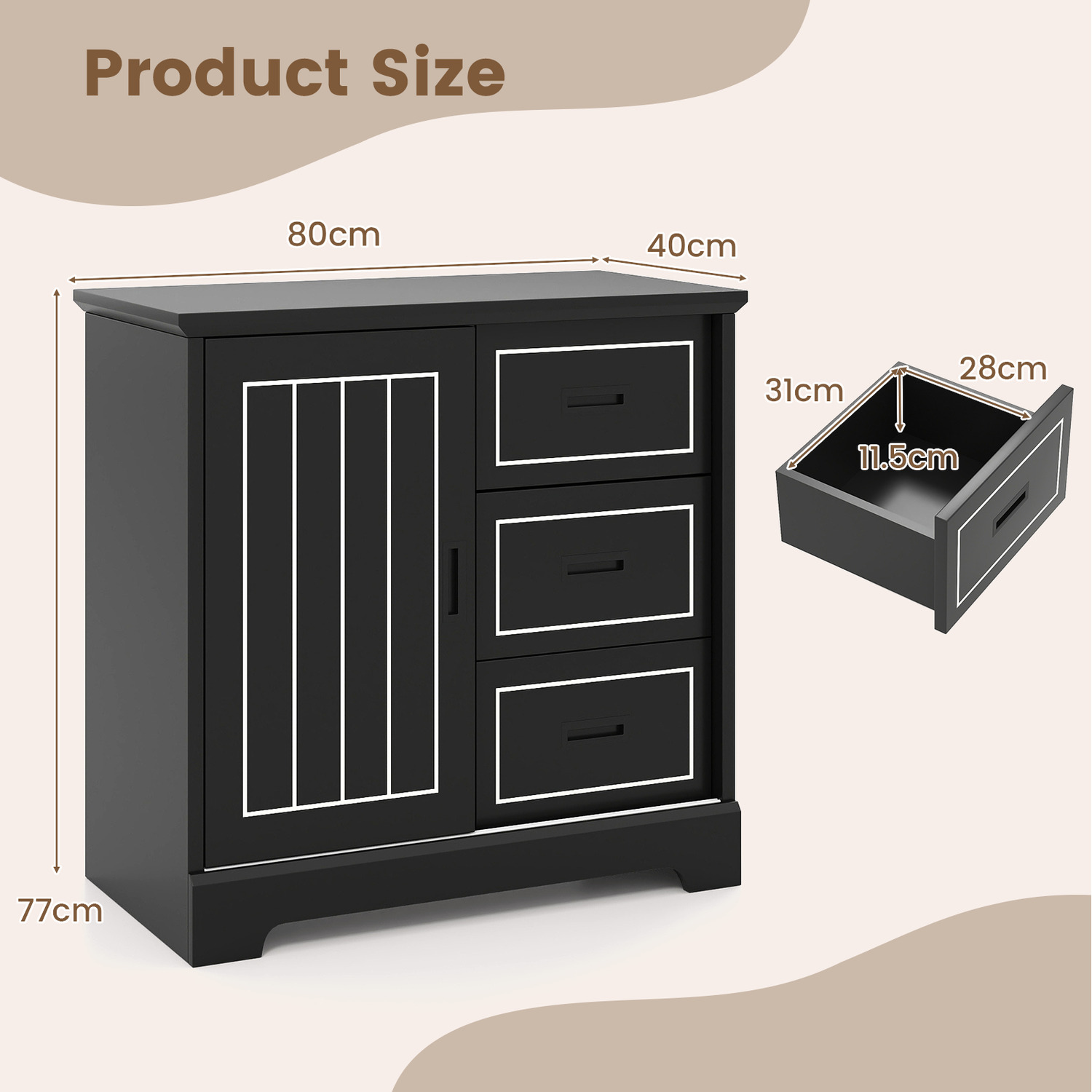 Farmhouse Sideboard - Black