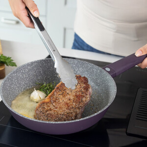 MasterClass 26cm Cast Aluminium Frying Pan, Non-Stick PFA Free, Purple, Medium