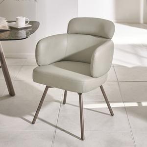 Set of 2 Callisto Faux Leather Swivel Dining Chairs