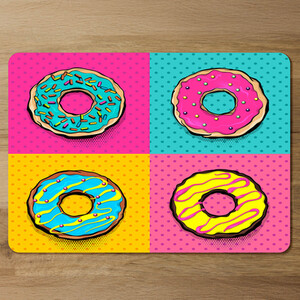donut cartoon pop art style Designer Placemat Set