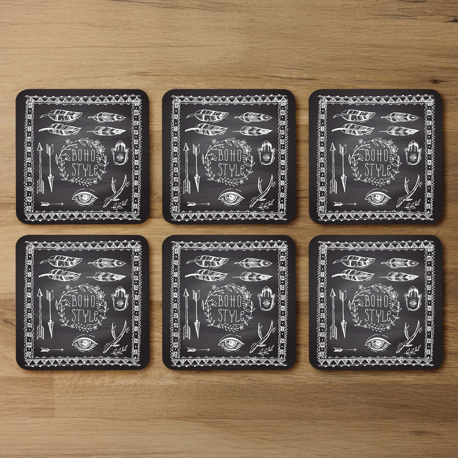 Image of Boho Style Motivating Phrase Coaster -&hellip;