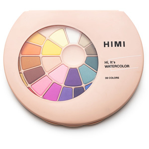 HIMI Solid Watercolour Set  38 Colours in Pans + Brush (Pink Case)