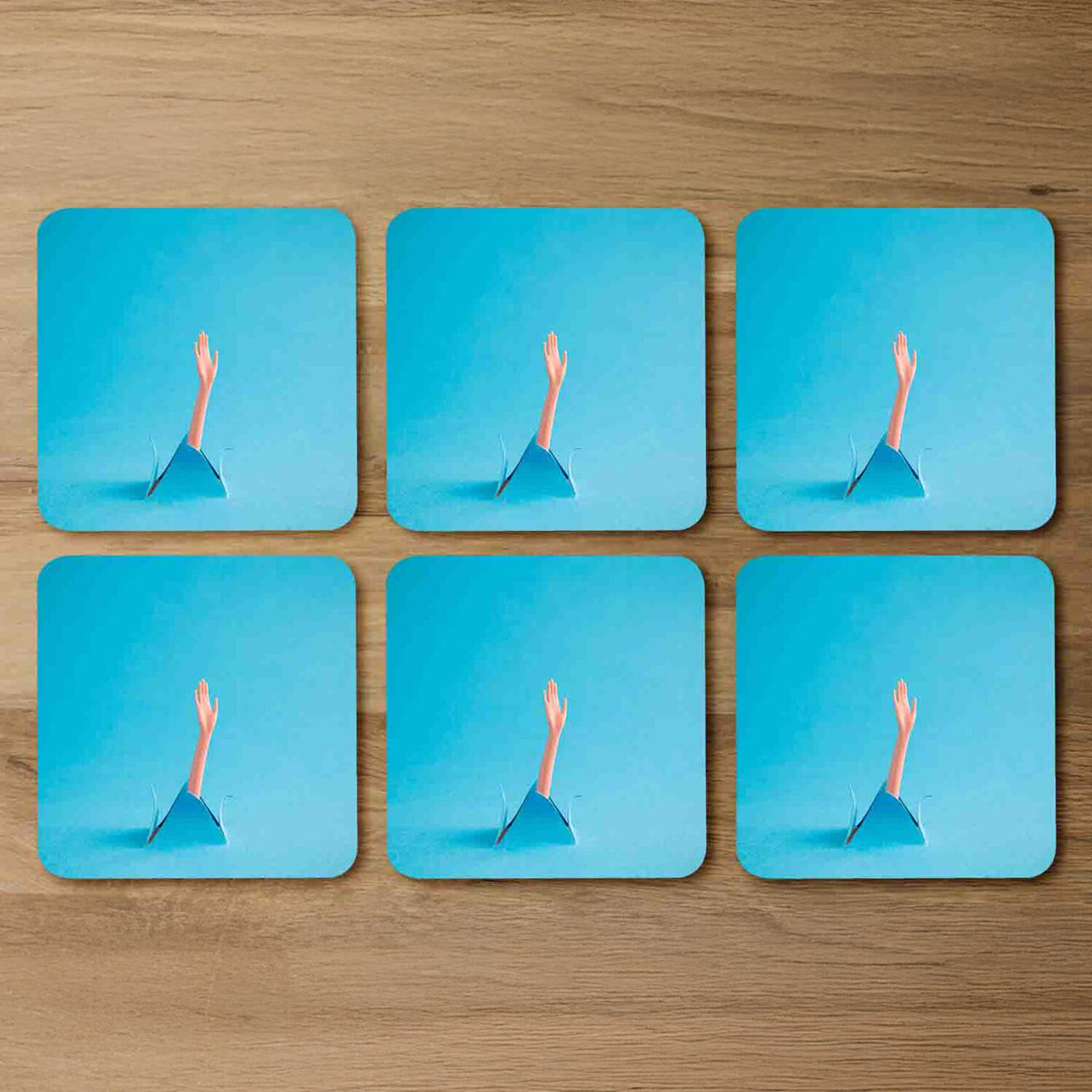 Image of Paper Swimming Coaster Set - Blue