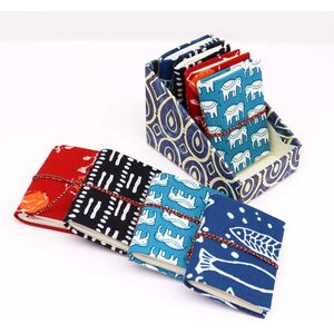 Block Print Assorted Cotton Bound Notebooks MultiColor