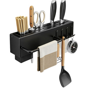 Lifeideas 30cm Wall Kitchen Utensil Rack with 4 Hooks