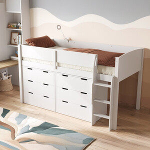 Loop Midsleeper Bed Storage Set White