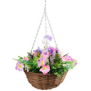 Meadow Hanging Artificial Flower Basket