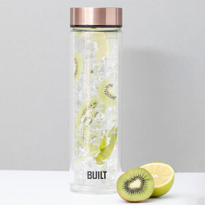 BUILT Tiempo 450ml Insulated Water Bottle Stainless Steel Gold