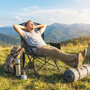 Outsunny Camping Chair Padded for Adults