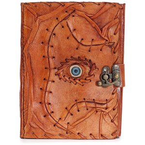 Light Brown Tan Evil Eye Journal Deckle Edges