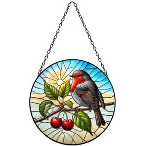 Stained Glass Robin Suncatcher