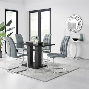 Imperia 4 Black Dining Table and 4 Murano Chairs