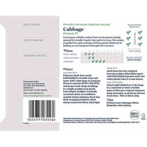 Marshalls Garden Prestar Cabbage Seeds - Fast-maturing, Compact firm heads - 40 seeds