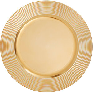 Dia Gold Charger Plate With Ribbed Rim