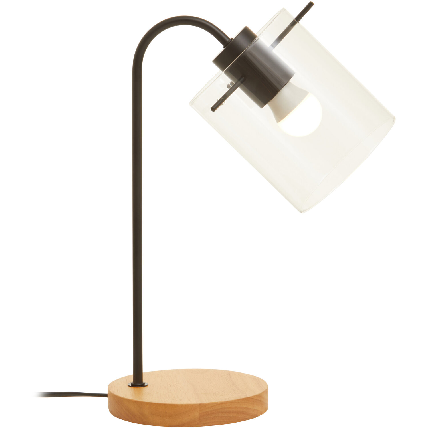 Stockholm Matte Black Curved Table Lamp - Black