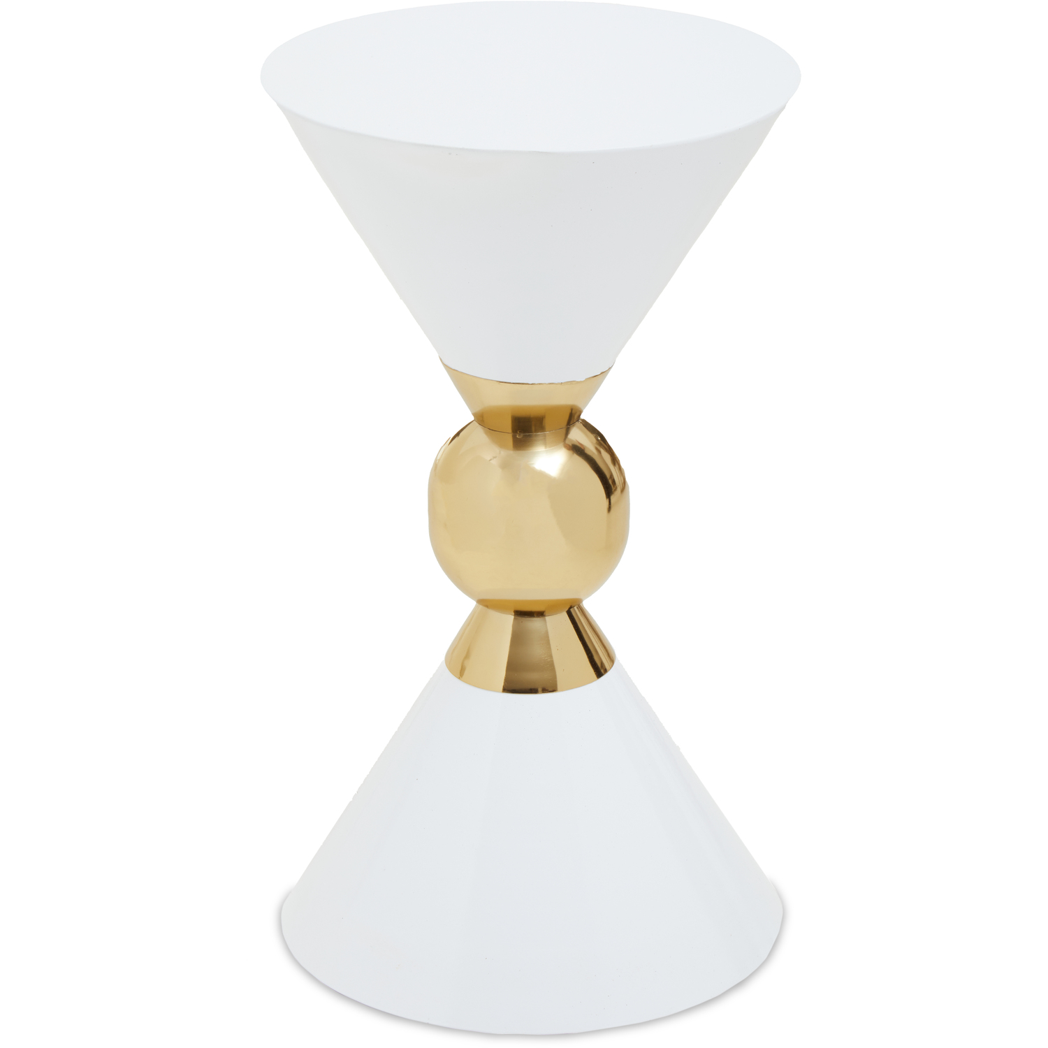 Jaipur White And Gold Finish Side Table - White