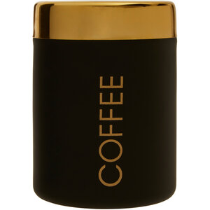 Liberty Black Enamel Coffee Canister With Gold Lid