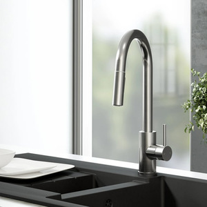 Pull Out Kitchen Mixer Tap Dual Spray Swivel Spout Single Lever Brushed Steel