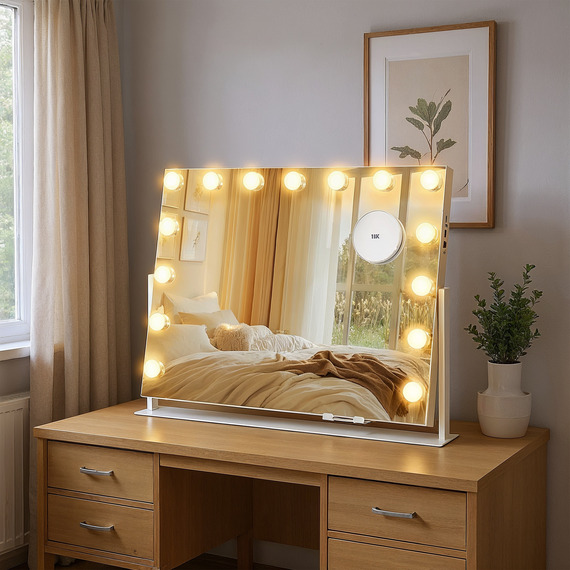 SONGMICS Vanity Makeup Mirror with Lights, LED Vanity Makeup Mirror