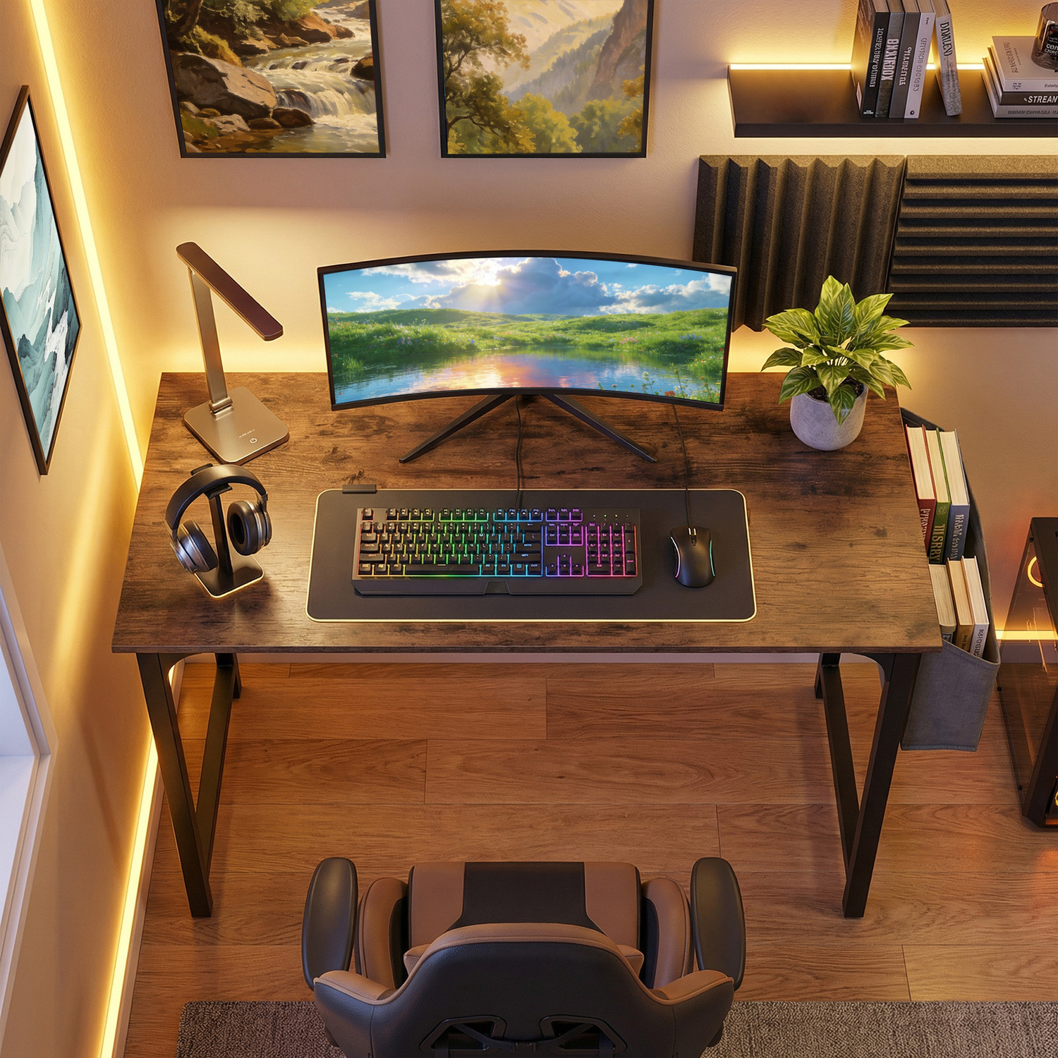 Industrial Study Writing Desk - Brown