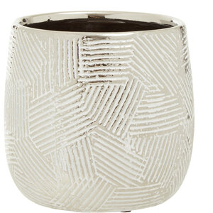 Honna Small White Silver Ceramic Planter