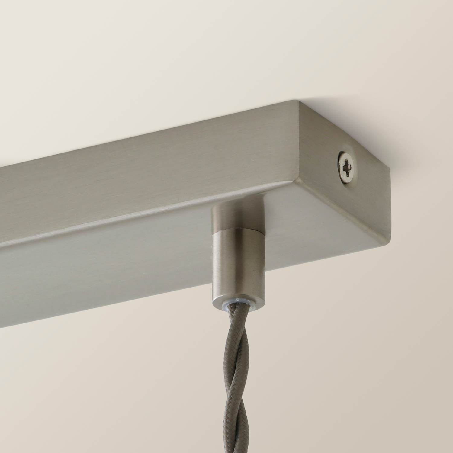 Valuelights Cheltenham 3 Drop Bar Ceiling Light With Ribbed Shades - Brushed Chrome / 0