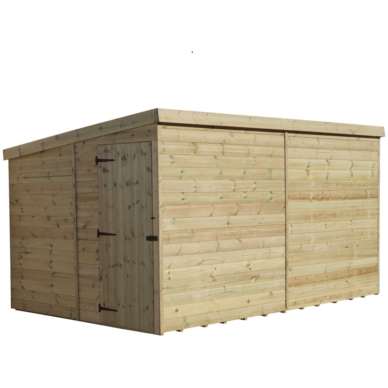 Empire 2000 8x8 Pent Garden Shed with a Single Door on Left Side Panel - Green