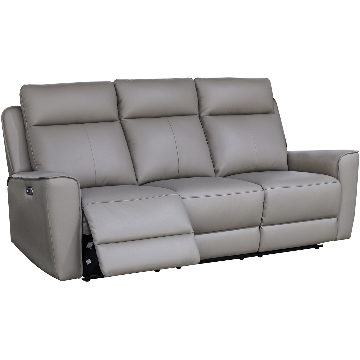 Aspire Rivington Real Leather Power Recliner Three Seater Sofa With Usb Charging - Slate
