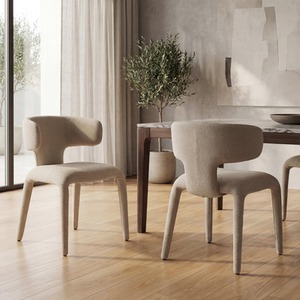 Ellington Pair of Beige Fabric Statement Dining Chairs