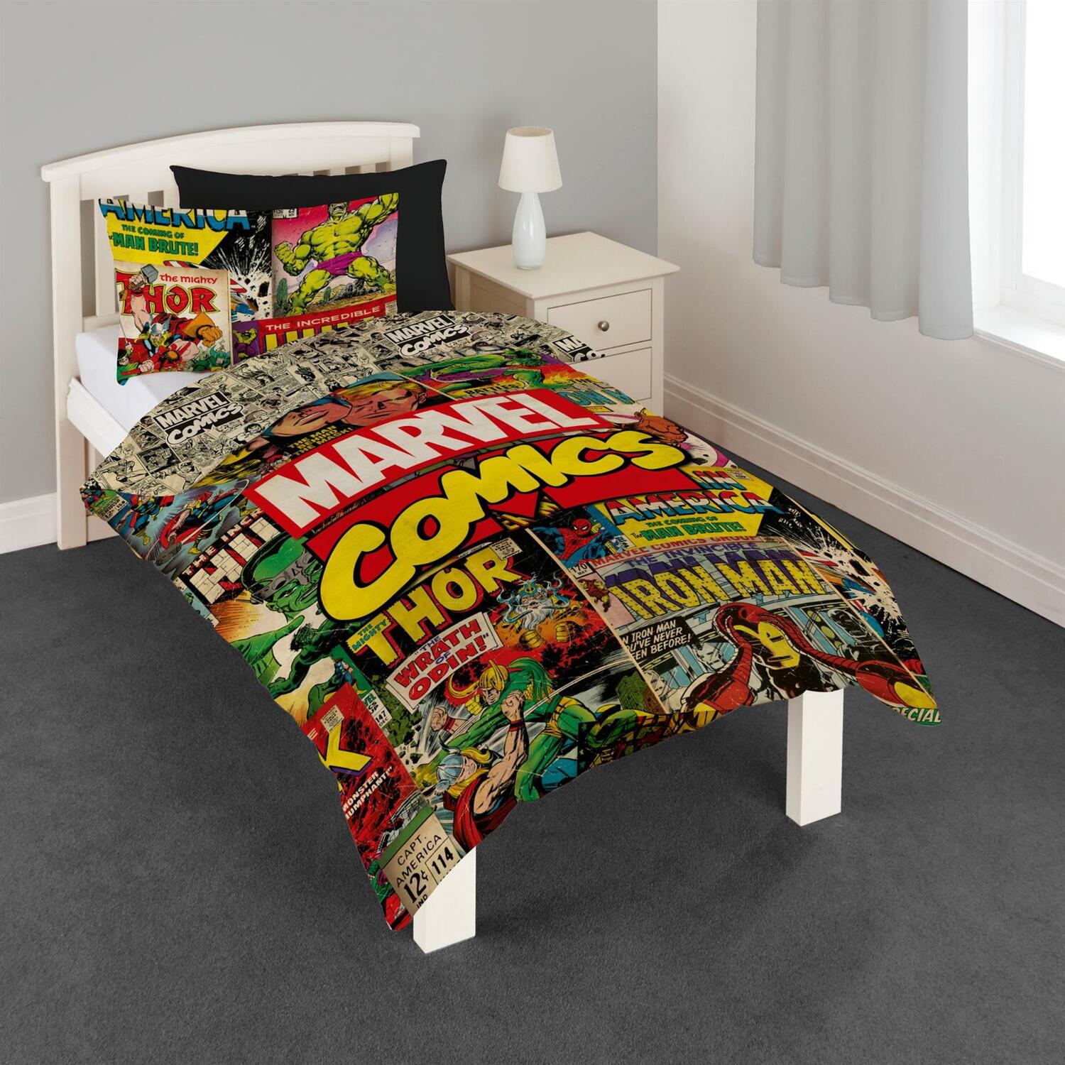 Marvel Avengers Comics Duvet Cover Set | Size: Single