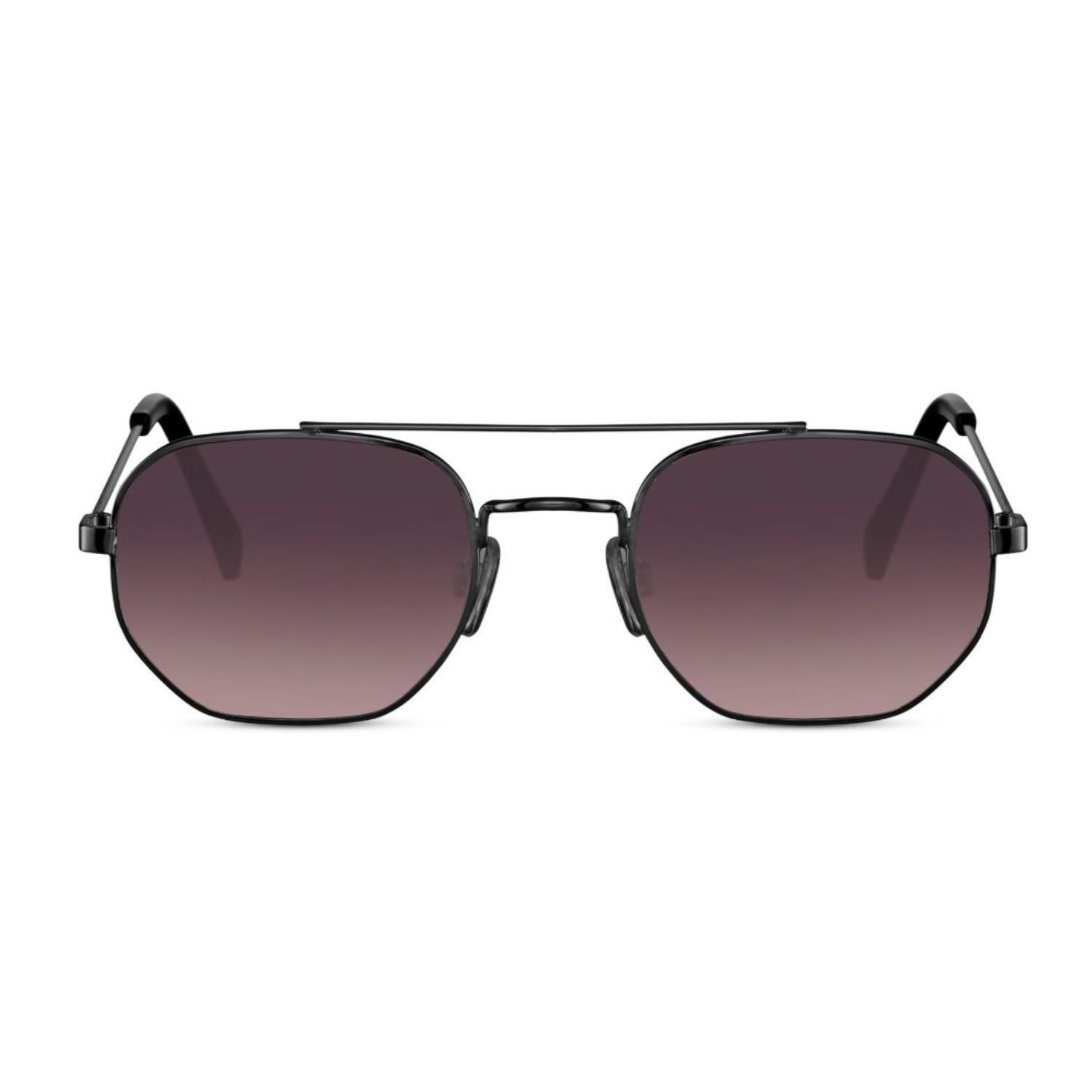 Sunglass Station Metro Aviator Unisex Sunglasses - Glossy Black