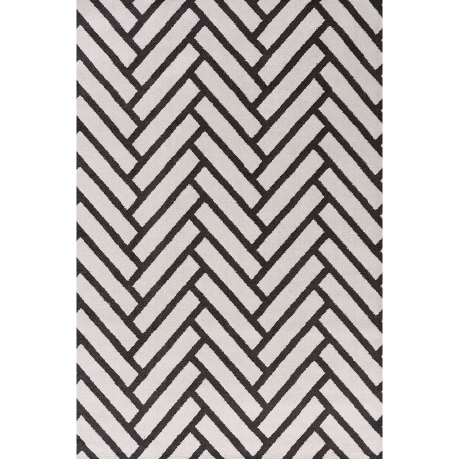 The Rugs Loft Chevron Design Textured Grey Rug 240X340 Cm - Dark Grey / 170.0Cm - Image 3