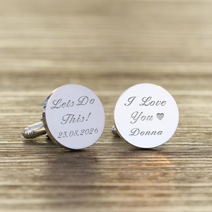 Personalised Lets Do This! Cufflinks - Silver Finish