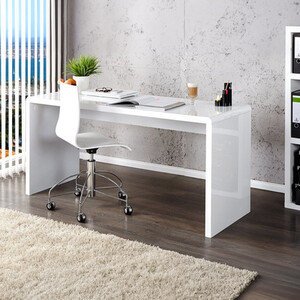 Enzo White High Gloss Computer Office Desk