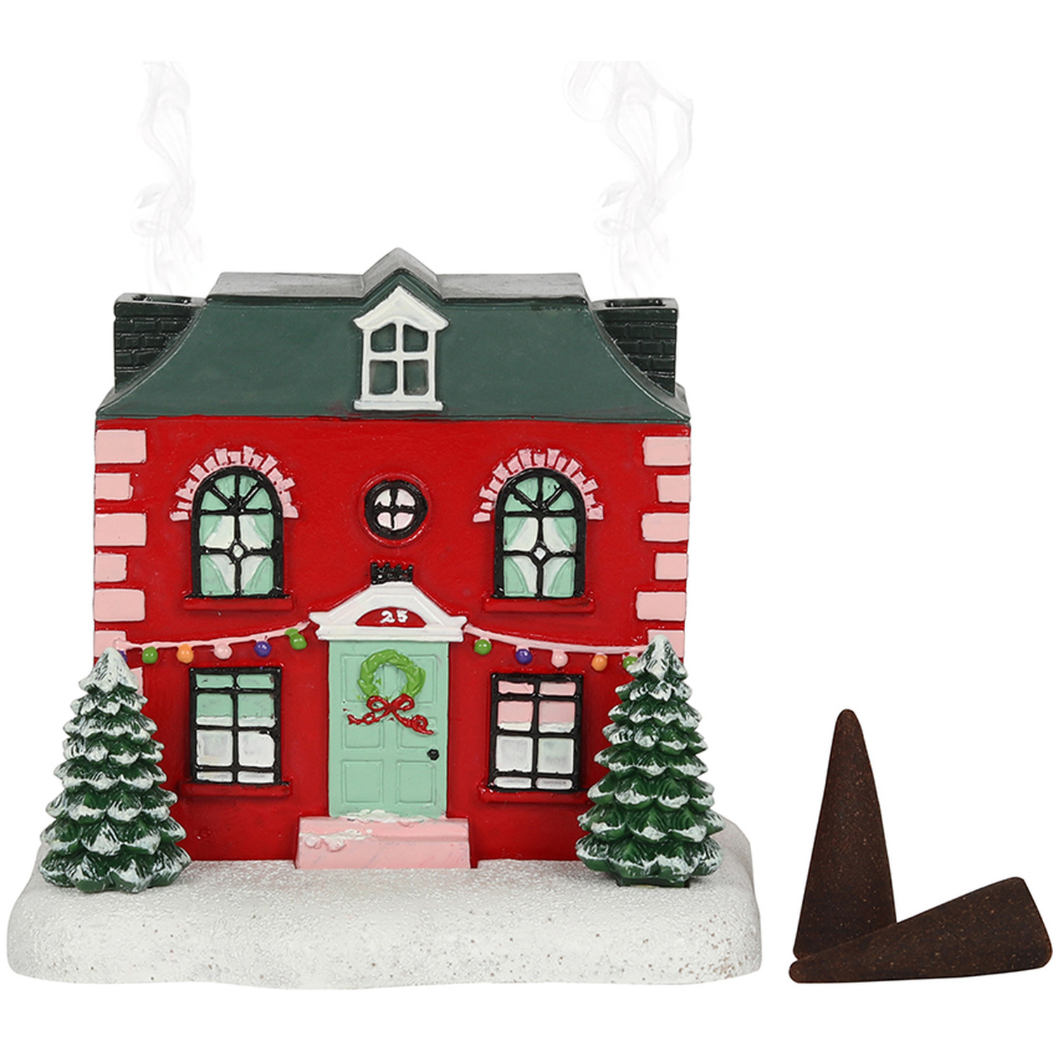 Kingsbury Gifts Christmas House Incense Cone Burner - Red - Image 4