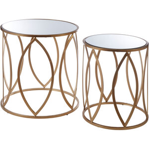 Arcana Set Of Two Gold Finish Side Tables
