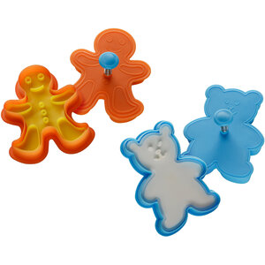 Hallie Set of 2 Gingerbread Man Cookie Cutters And Stamps