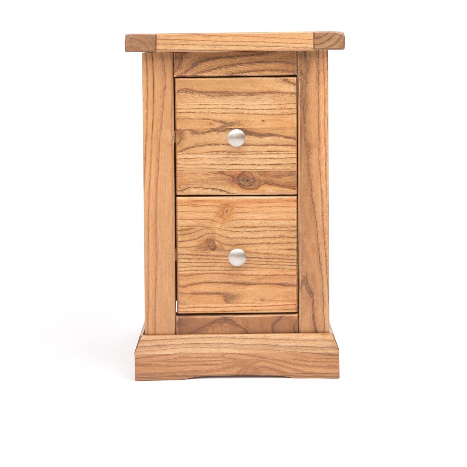 Cabinet Bits Salerno 2 Drawer Petite Bedside Table - Light Wood / Chrome Knob