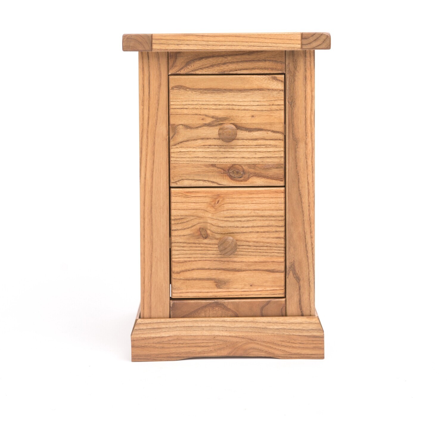 Cabinet Bits Salerno 2 Drawer Petite Bedside Table - Light Wood / Wooden Knob