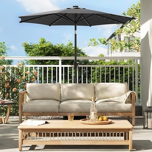 SONGMICS LED Parasol with UV Protection and Tilt