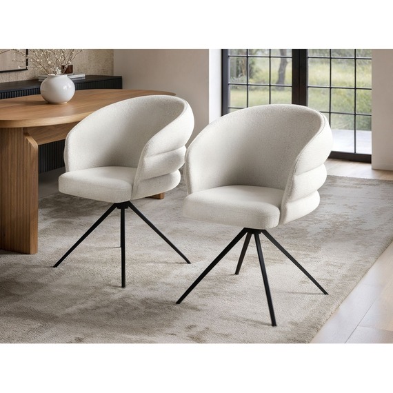 Eira Cream Swivel Dining Chair Set of 2